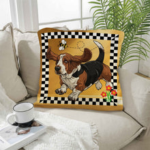 Load image into Gallery viewer, Basset Hound Throw Pillow Case Made in America