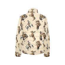 Load image into Gallery viewer, Vintage Cowgirl Women's Puffy Bomber Jacket
