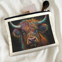 Load image into Gallery viewer, Painted Highland Cow Cosmetic Bag Pack of 5 Made in America