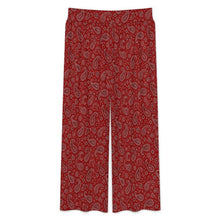 Load image into Gallery viewer, Baha Ranch Red Paisley Bandana Print High Waisted Wide Leg Pants