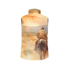 Load image into Gallery viewer, Watercolor Cowboy Women's Western Puffy Vest