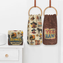 Load image into Gallery viewer, Vintage Cowboy Set of 4 Kitchen Dish Towels Made in America