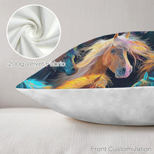 Load image into Gallery viewer, Baha Ranch Velvety Soft Colorful Horses Pillow Cover Made in America
