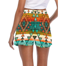 Load image into Gallery viewer, Women's Orange Aztec Beach Board Shorts