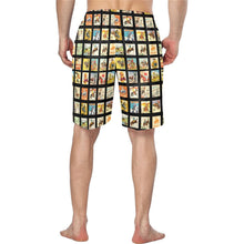 Load image into Gallery viewer, Vintage Cowboy Collage Western Men's Swim Trunk Shorts