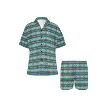 Load image into Gallery viewer, Teal Aztec Women's Western Pajama Set
