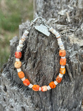 Load image into Gallery viewer, Desert Ember Beaded Shell Bracelet
