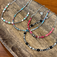 Load image into Gallery viewer, Queen Conch and Round Turquoise Mosaic Beaded Necklace