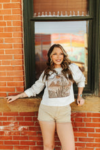 Load image into Gallery viewer, Cattle Tag Raw Hem Graphic Sweatshirt