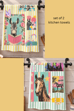 Load image into Gallery viewer, Baha Ranch Horse & Donkey Set of 2 Kitchen Towels Made in America