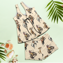 Load image into Gallery viewer, Vintage Cowgirl Tankini & Boy Shorts Swim Set