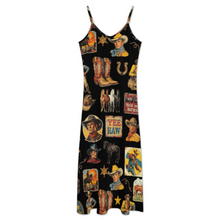 Load image into Gallery viewer, Vintage Cowboy Collage Western Sun Dress