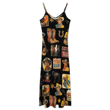 Load image into Gallery viewer, Vintage Cowboy Collage Western Sun Dress