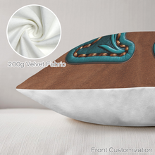 Load image into Gallery viewer, Baha Ranch Velvety Soft Western Tooled Initial Personalized Pillow Cover Made in America