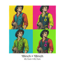 Load image into Gallery viewer, Baha Ranch The Last Roundup Bull Rider Collage Velvety Soft Pillow Cover Made in America