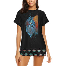 Load image into Gallery viewer, Native Buffalo Women's Western Top and Short Pajama Set