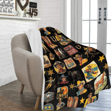Load image into Gallery viewer, Vintage Cowboy Collage Western Micro Fleece Blanket 60" x 80" Made of America
