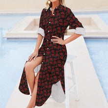Load image into Gallery viewer, Baha Ranch Colores de Mexico Romantic Roses Button-Up Long Sleeve Shirt Dress