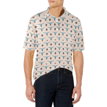 Load image into Gallery viewer, Turquoise Longhorn Polo Style Shirt