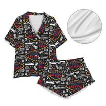 Load image into Gallery viewer, Viva Las Vegas Western Satin Ruffle Pajama Set