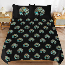 Load image into Gallery viewer, Turquoise Naja Design 3-Piece Bedding Set (1 Duvet Cover + 2 Pillow Shams) – 102"×90"