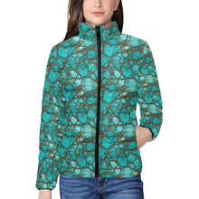 Load image into Gallery viewer, All Turquoise Women's Puffy Bomber Jacket