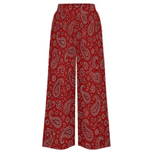 Load image into Gallery viewer, Baha Ranch Red Paisley Bandana Large Print High Waisted Wide Leg Pants