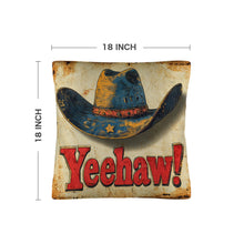 Load image into Gallery viewer, Vintage Western Yeehaw Throw Pillow Case 18 x 18 Made in America