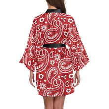 Load image into Gallery viewer, Red Bandana Women's Lounge Kimono Robe