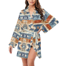 Load image into Gallery viewer, Aztec Women's Long Sleeve Belted Satin Feel Dressing Lounge Robe