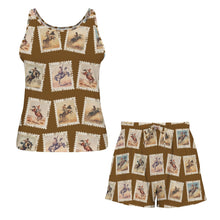 Load image into Gallery viewer, Baha Ranch Stamped Rodeo Cowboy Pajama Lounge Tank Shorts Set Made in America