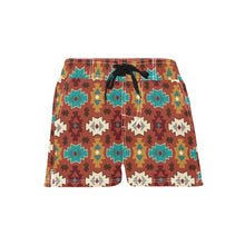 Load image into Gallery viewer, Women's Brown Aztec Beach Board Shorts