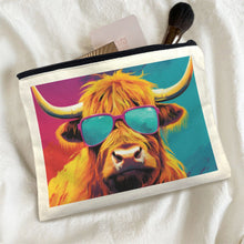 Load image into Gallery viewer, Cool Highland Cow Cosmetic Bag Pack of 5 Made in America