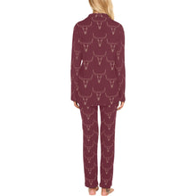 Load image into Gallery viewer, Burgandy Longhorn Women's Western Pajama Set