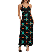 Load image into Gallery viewer, Turquoise Orange Aztec Western Maxi Dress