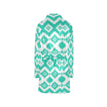 Load image into Gallery viewer, Turquoise Aztec Women's Western Bath Robe