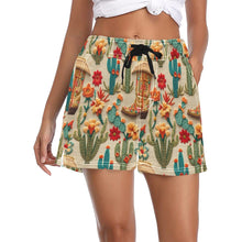 Load image into Gallery viewer, Women's Southwestern Desert Cowgirl Beach Board Shorts