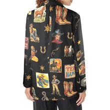 Load image into Gallery viewer, Vintage Cowboy Collage Western Women's Blazer