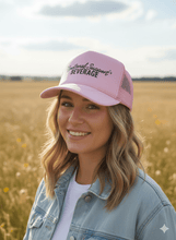 Load image into Gallery viewer, Emotional Support Beverage Pink Trucker Hat