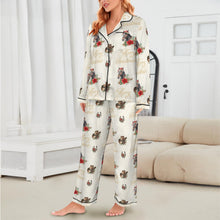 Load image into Gallery viewer, Christmas Horses Satin Western Pajamas