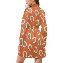 Load image into Gallery viewer, Rust Orange Women's Belted Satin Feel Dressing Lounge Robe