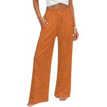 Load image into Gallery viewer, Baha Ranch Orange Paisley Bandana Wide Leg Pants