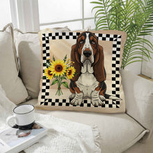 Load image into Gallery viewer, Basset Hound Throw Pillow Case Made in America