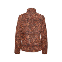 Load image into Gallery viewer, Tooled Leather Print Puffy Bomber Jacket