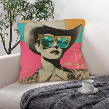 Load image into Gallery viewer, Baha Ranch Retro Pop Western Cool Cowgirl Pillow Case Made in America