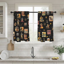 Load image into Gallery viewer, Vintage Cowboy Collage Western Curtains 28" x 40" Made in America