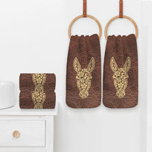 Load image into Gallery viewer, Baha Ranch Tooled Donkey Set of 4 Kitchen Dish Towels Made in America