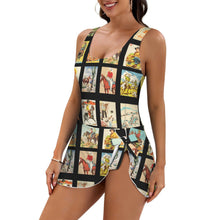 Load image into Gallery viewer, Western Collage Skirted Swimsuit