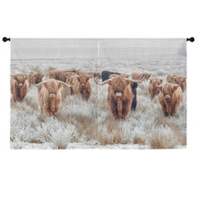 Load image into Gallery viewer, Highland Cows Window Curtain 52"x63" (2-Piece) Made in America