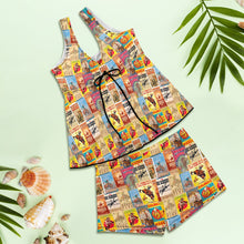 Load image into Gallery viewer, Vintage Rodeo Poster Tankini Boy Shorts